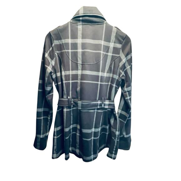 Self Esteem Jacket Double Breast Trench Coat Black-Gray Check Juniors Large Y2K - Picture 2 of 14